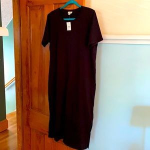 Jcrew women’s long t-shirt dress Black size large NWT